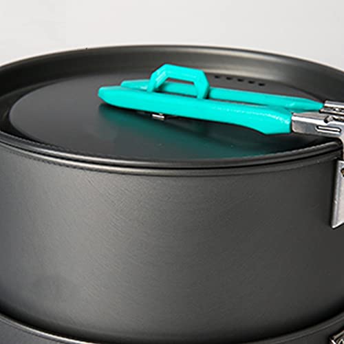 Outdoor Camping Cookware Set with Pots, Frying Pan & Kettle