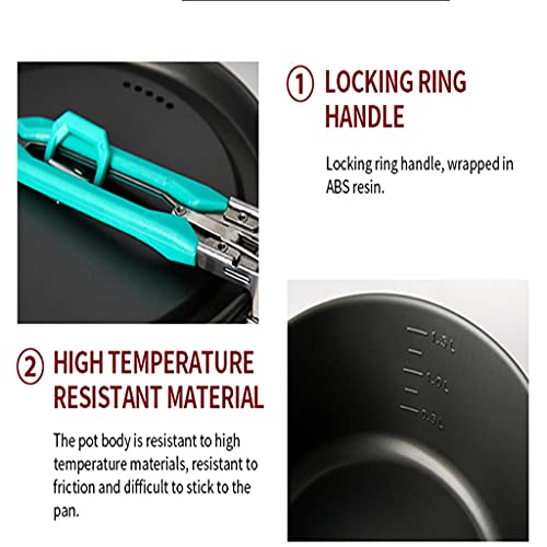 Outdoor Camping Cookware Set with Pots, Frying Pan & Kettle
