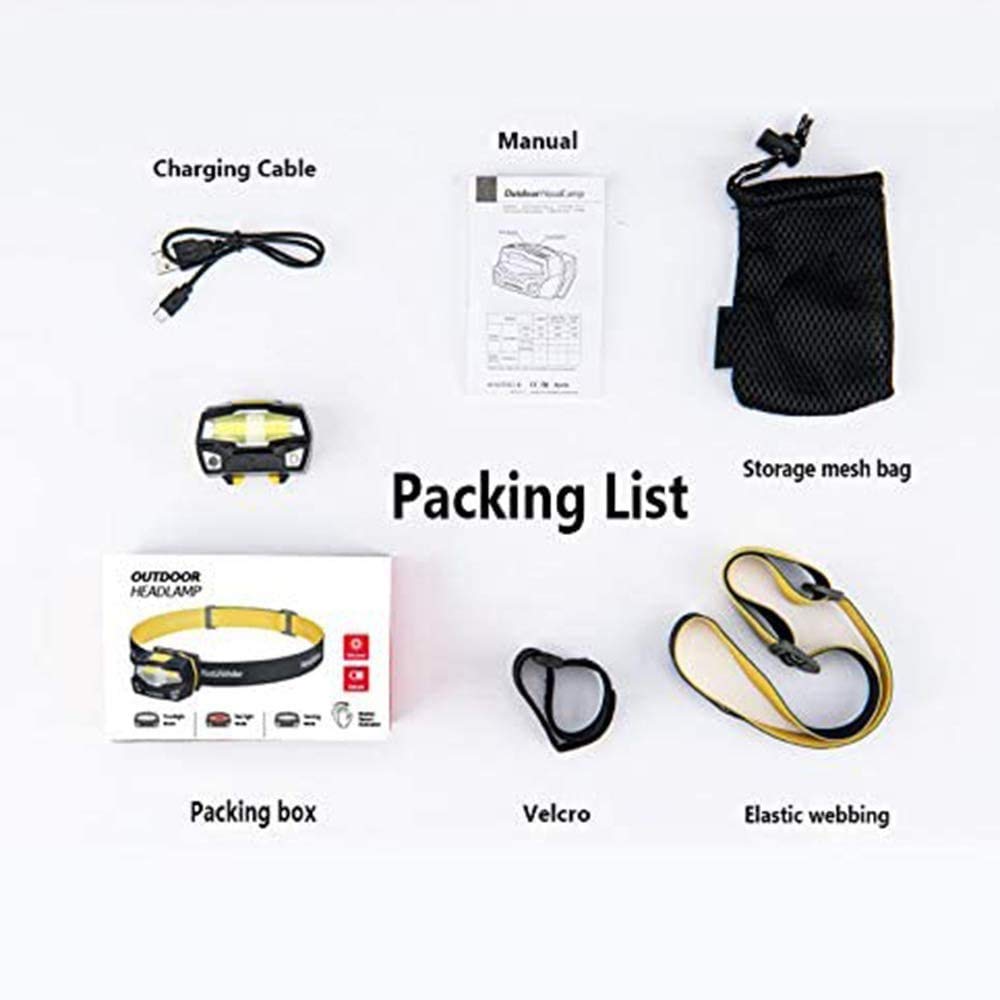 USB Rechargeable Sensor Headlamp with 4 Lighting Modes