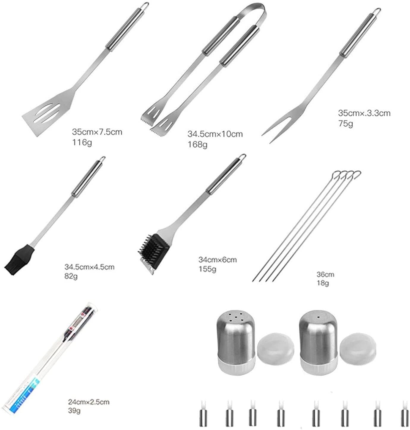 20-Piece Stainless Steel BBQ Grill Tool Set with Carry Bag