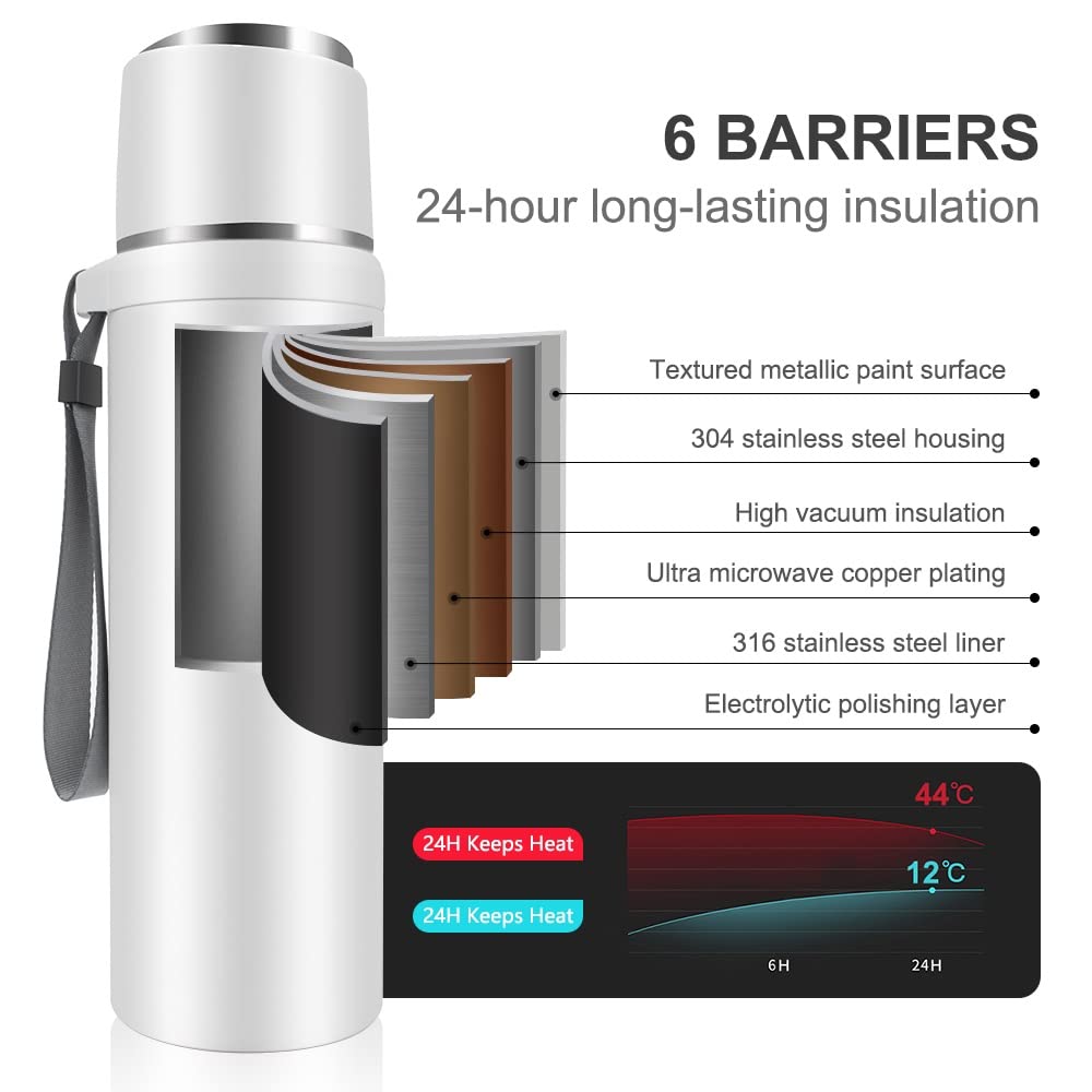 Stainless Steel Insulated Vacuum Flask with Carry Rope