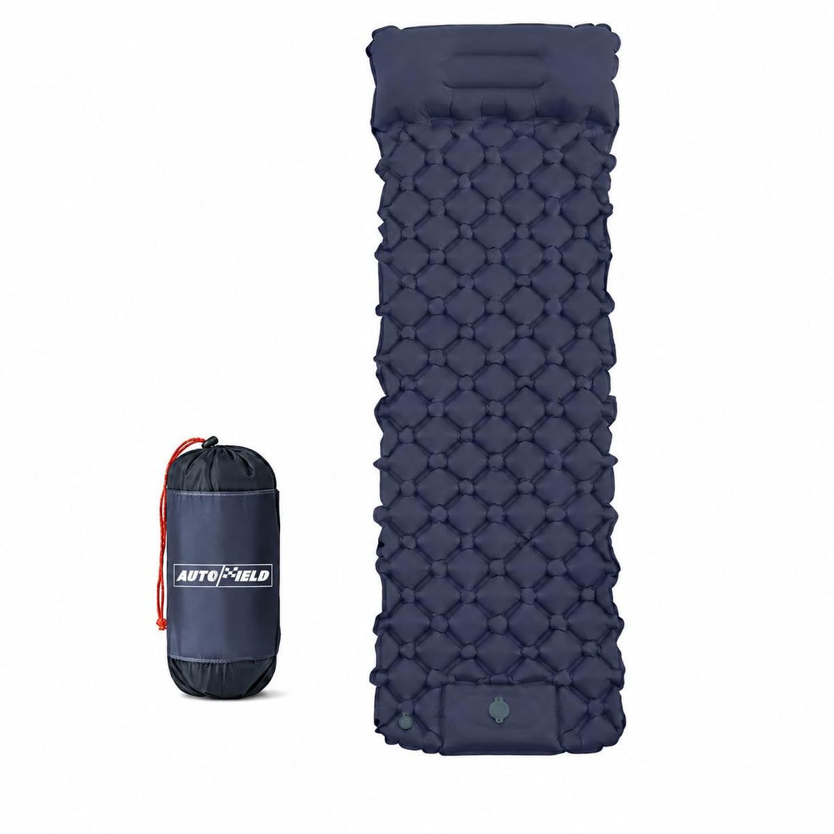 AUTOFIELD Inflatable Sleeping Pad with Pillow, Navy Blue