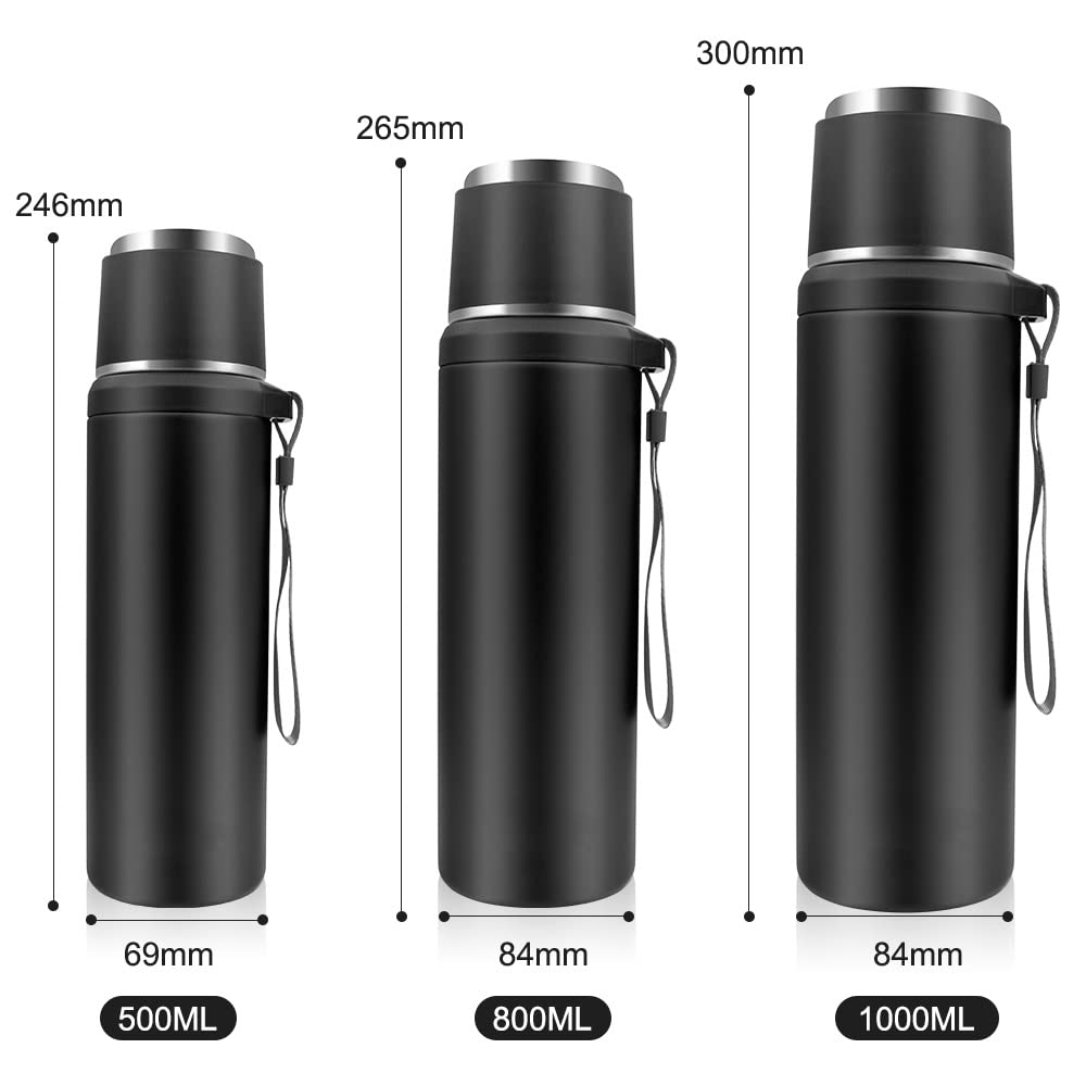 Stainless Steel Insulated Vacuum Flask with Carry Rope
