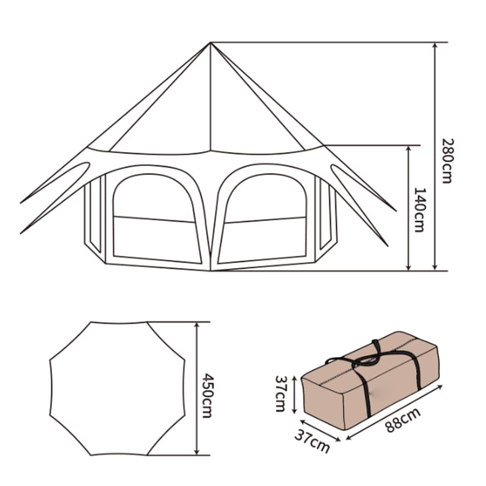 Large Cotton Teepee Glamping Tent for 8–10 People