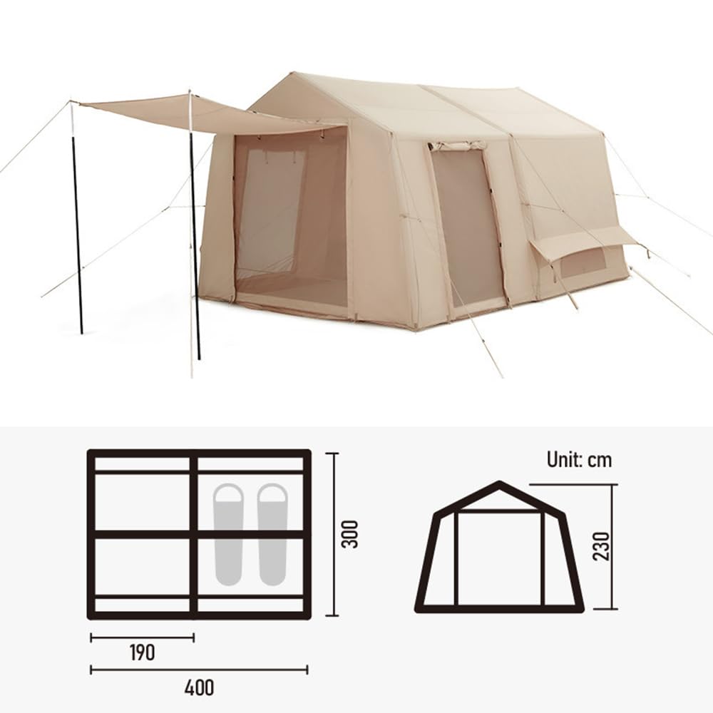 Large Inflatable Cotton Camping Tent with Extended Lobby