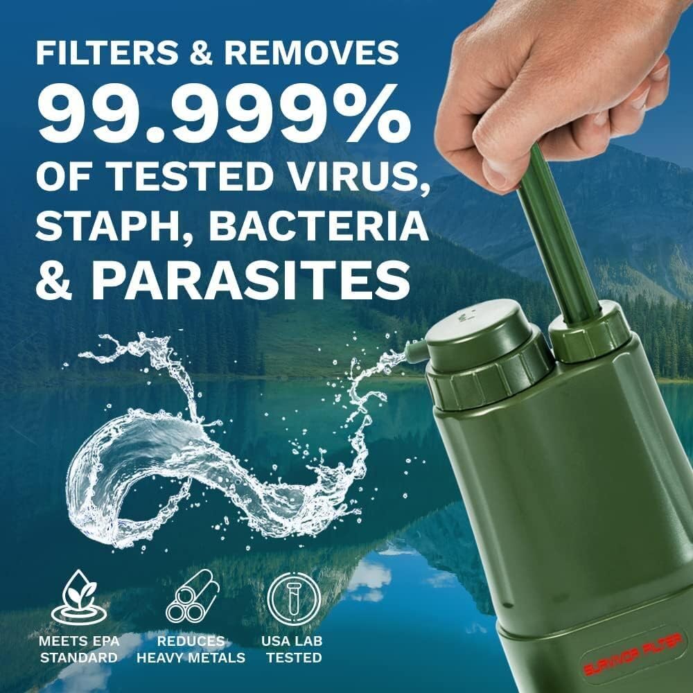 Portable Water Filter for Camping & Emergency Use