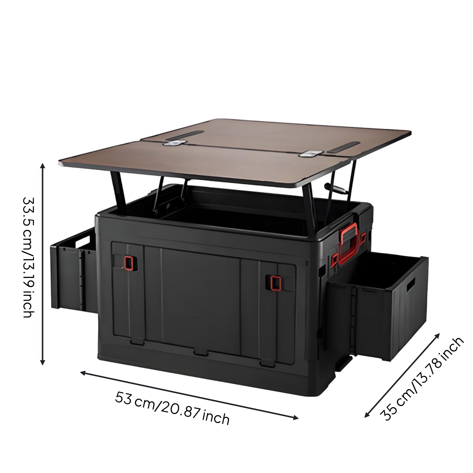 Foldable Outdoor Storage Box with Front Door & Side Handles