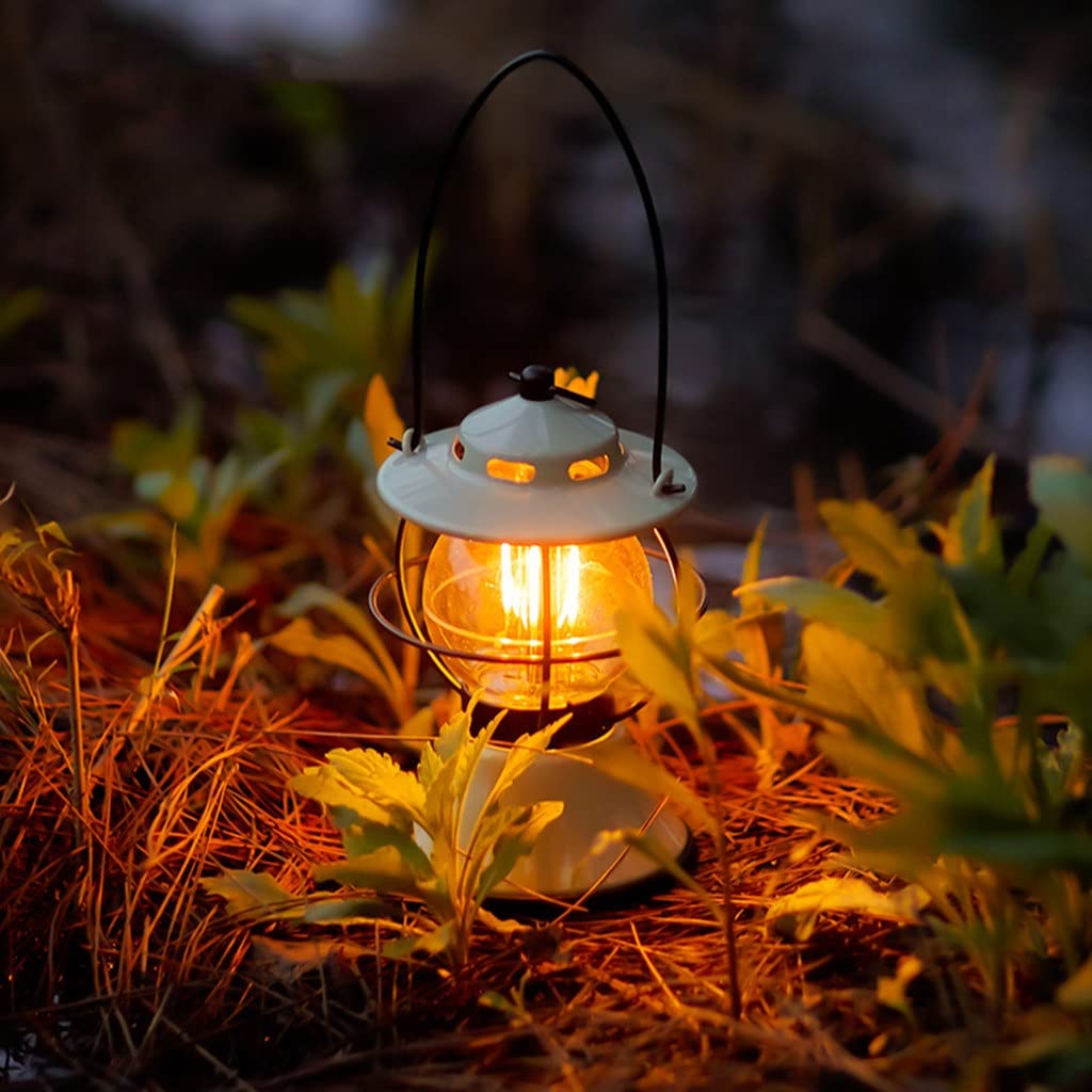 Rechargeable Retro LED Camping Lantern with Adjustable Modes