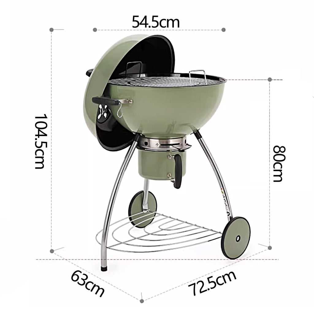 Portable Steel Wood-Burning Camp Stove with Wheels