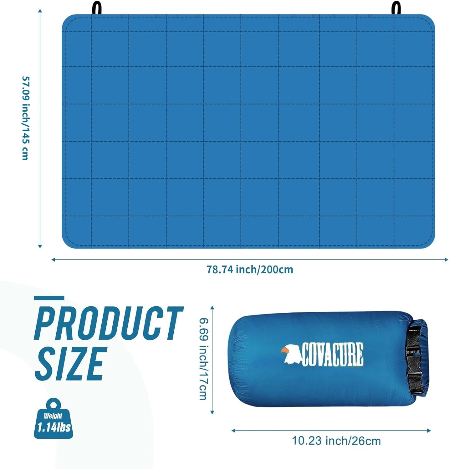 Packable Down Alternative Camping Blanket 57×78″