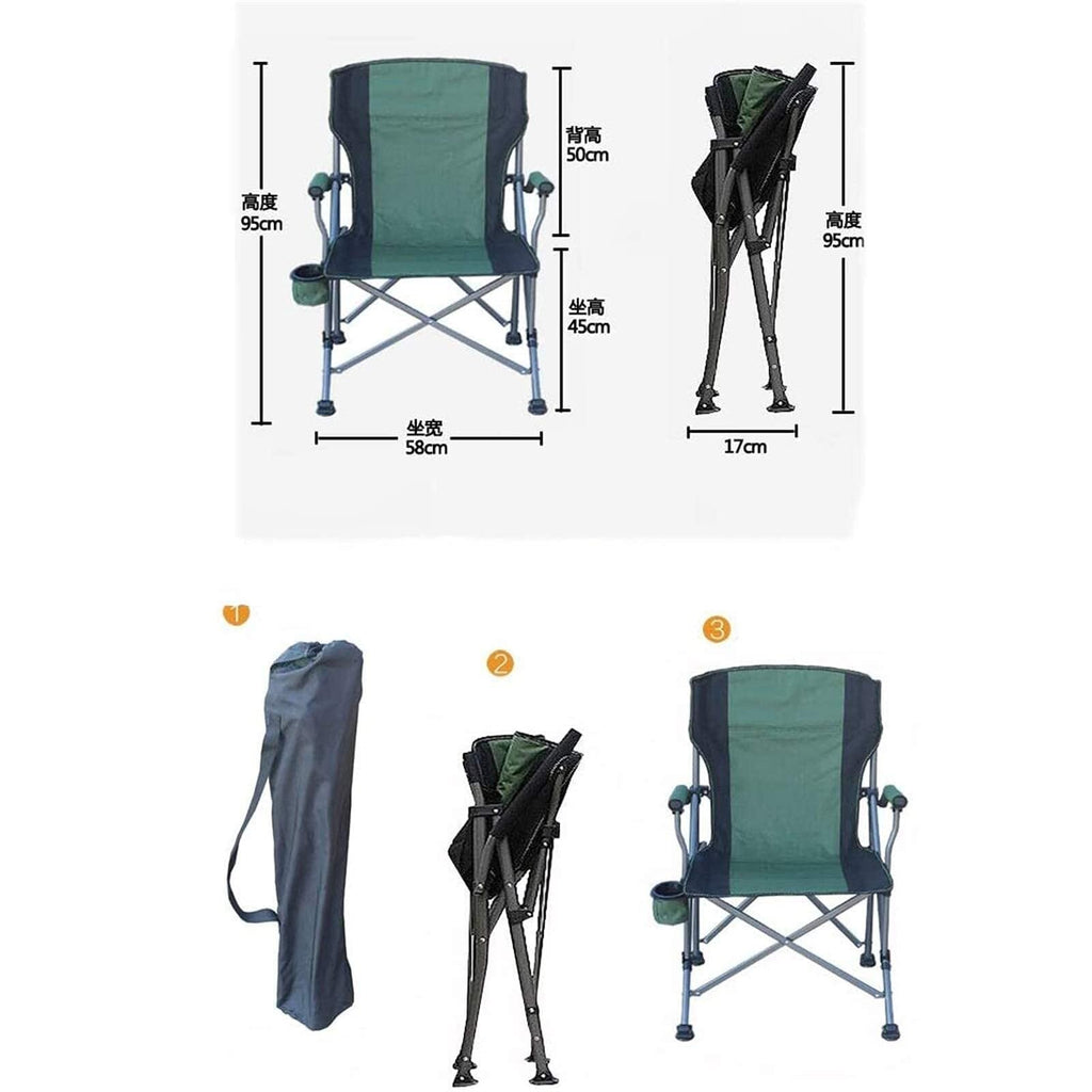 Adjustable Folding Recliner Camping Chair with Cup Holder