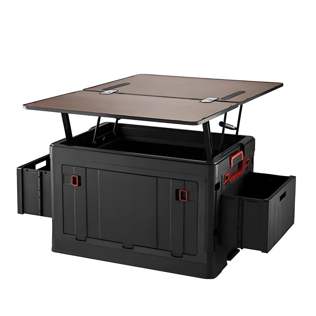 Foldable Outdoor Storage Box with Front Door & Side Handles