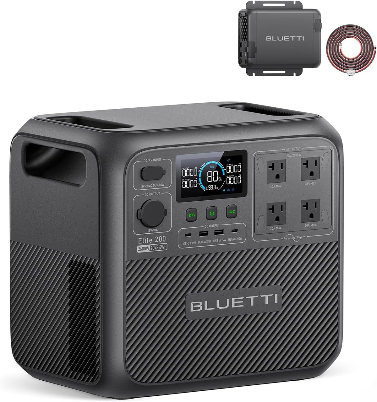 2073.6Wh Portable Power Station with 2600W AC Output