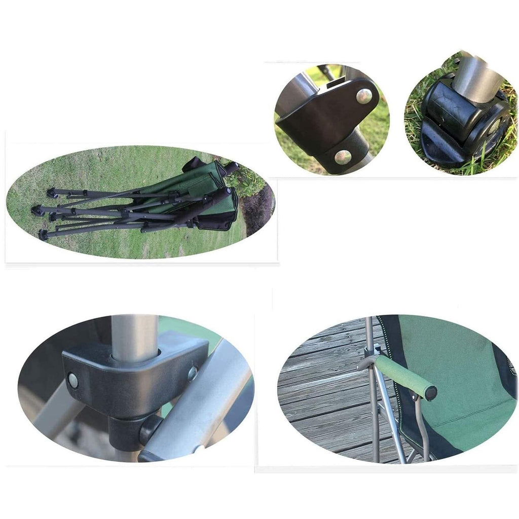 Adjustable Folding Recliner Camping Chair with Cup Holder