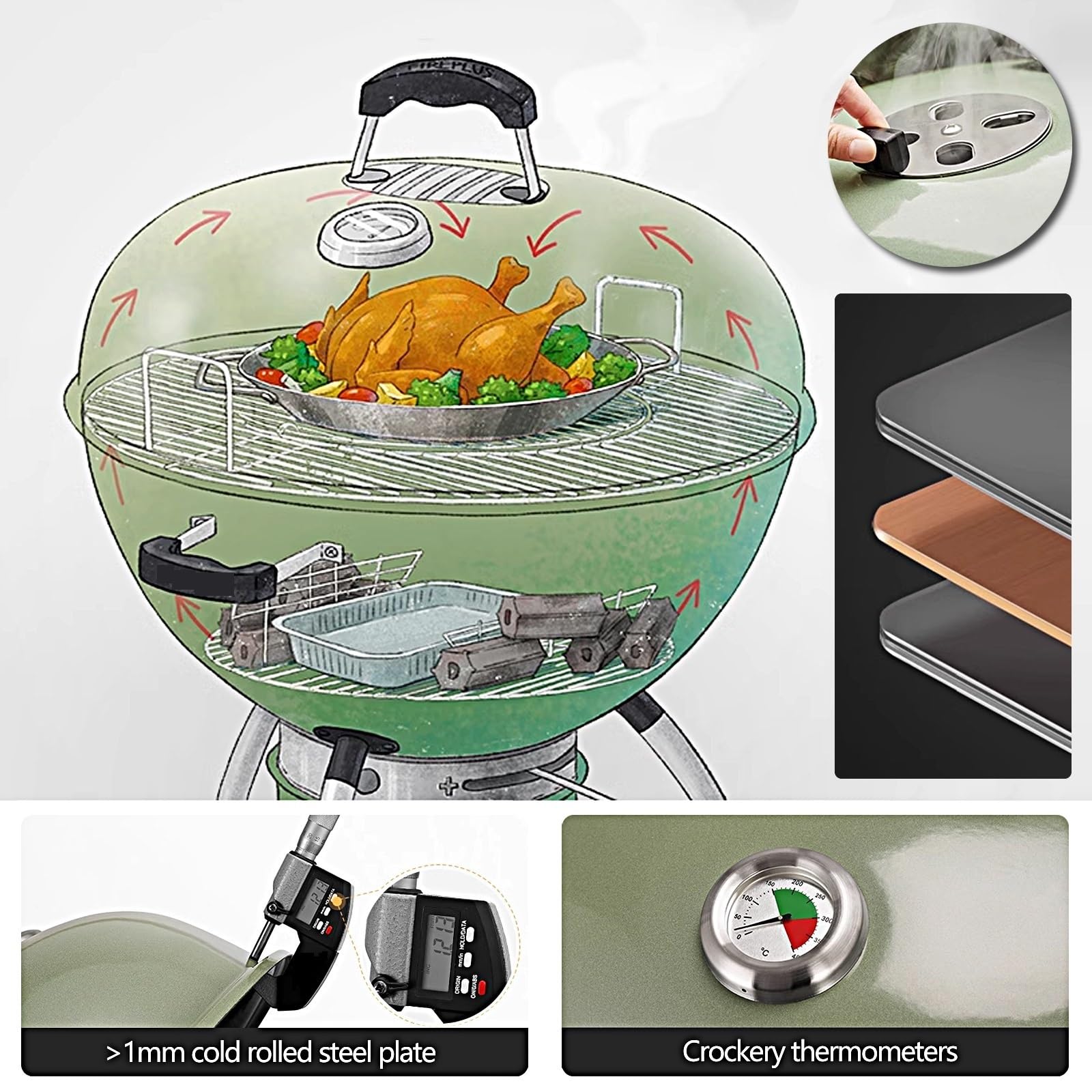 Portable Steel Wood-Burning Camp Stove with Wheels