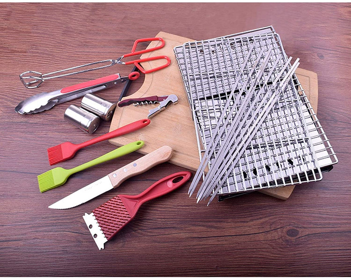 Heavy-Duty Stainless Steel BBQ Grill Tool Set with Storage Case