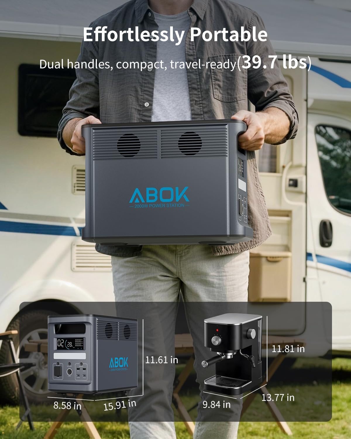 ABOK Ark2000 1536Wh 2000W Portable Power Station