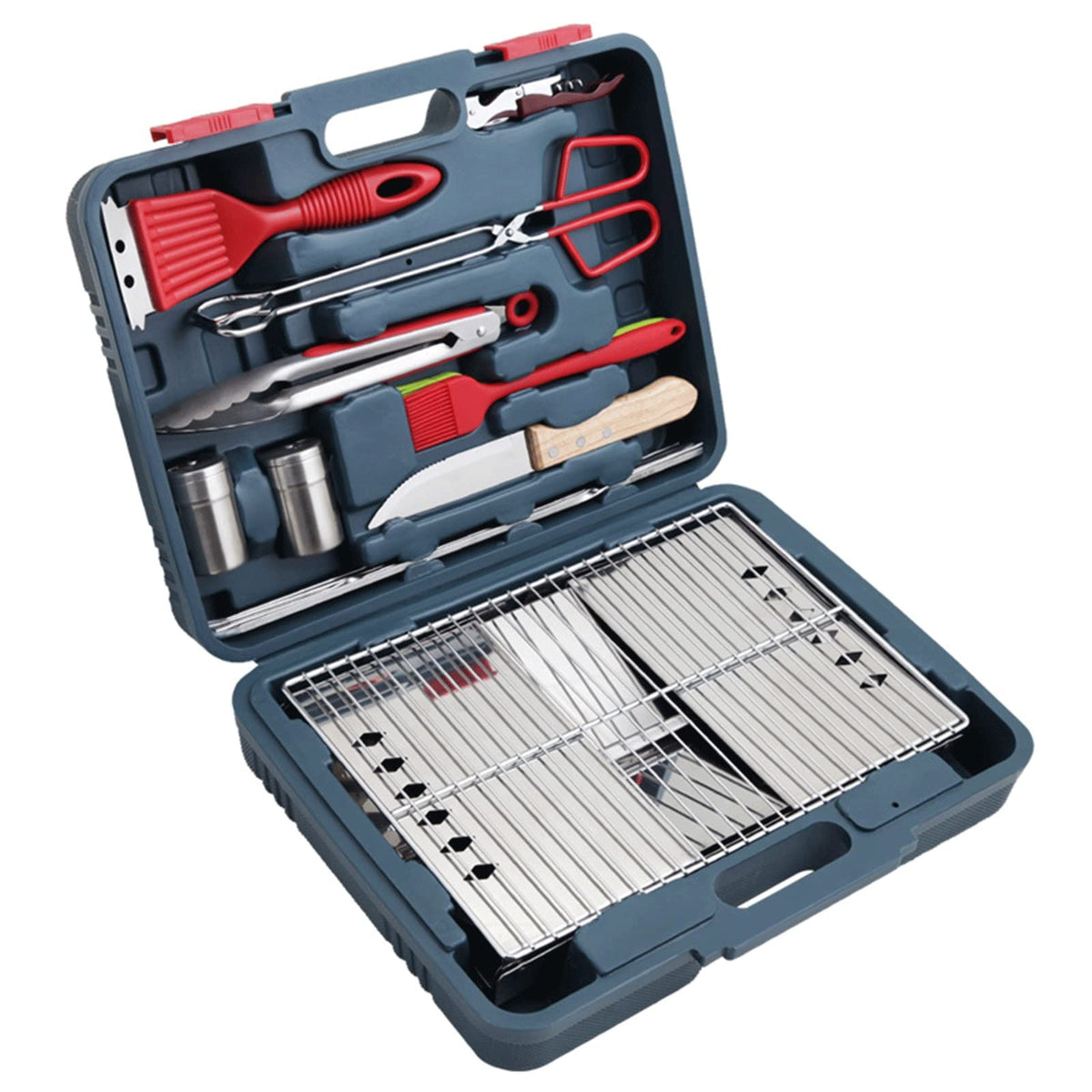 Heavy-Duty Stainless Steel BBQ Grill Tool Set with Storage Case