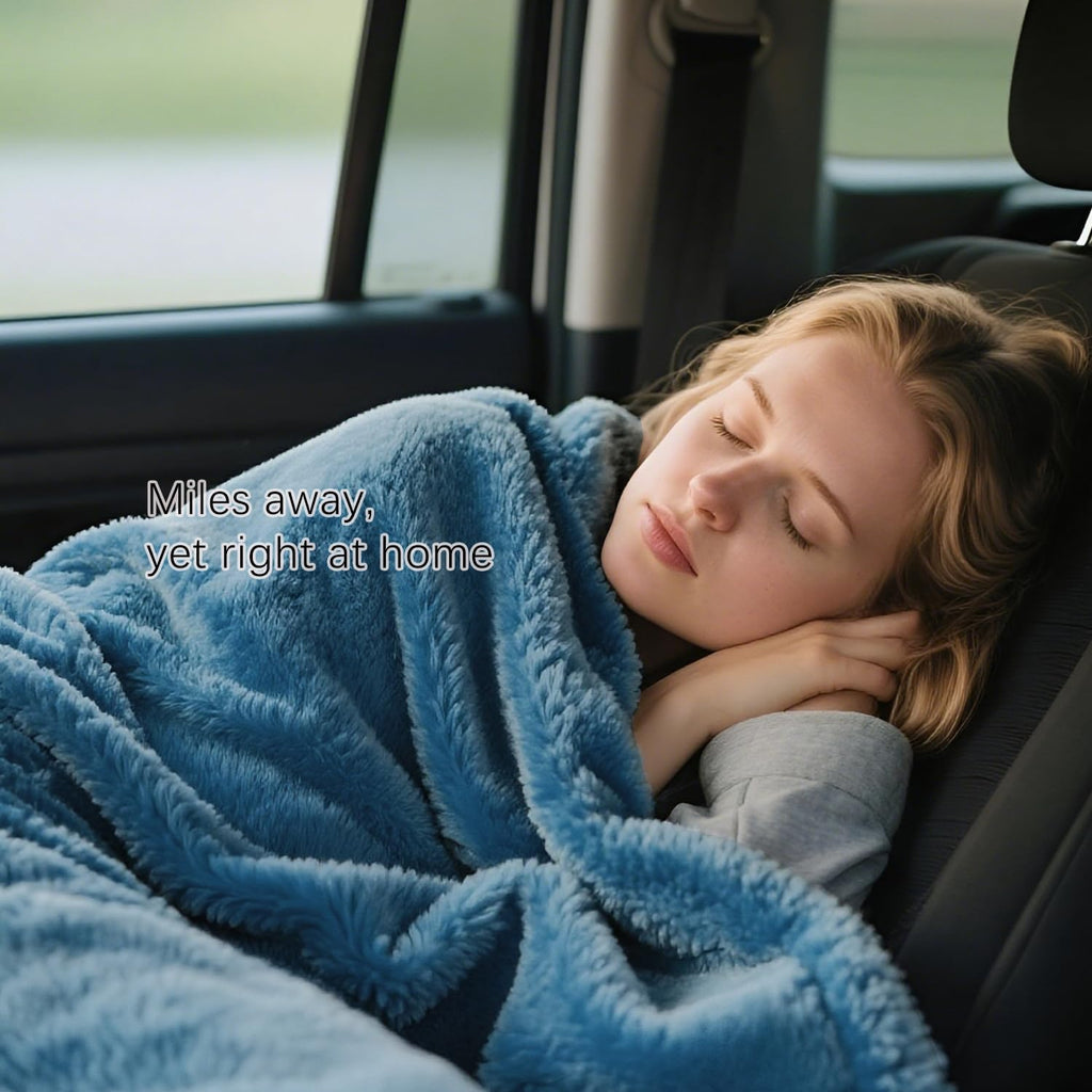 Travel Blanket & Inflatable Pillow Set 69×43.3″