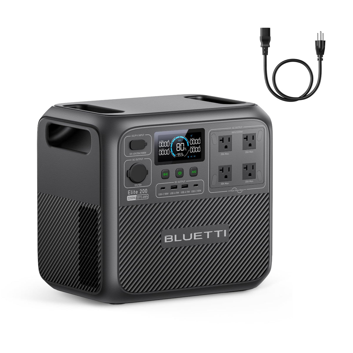 2073.6Wh Portable Power Station with 2600W AC Output