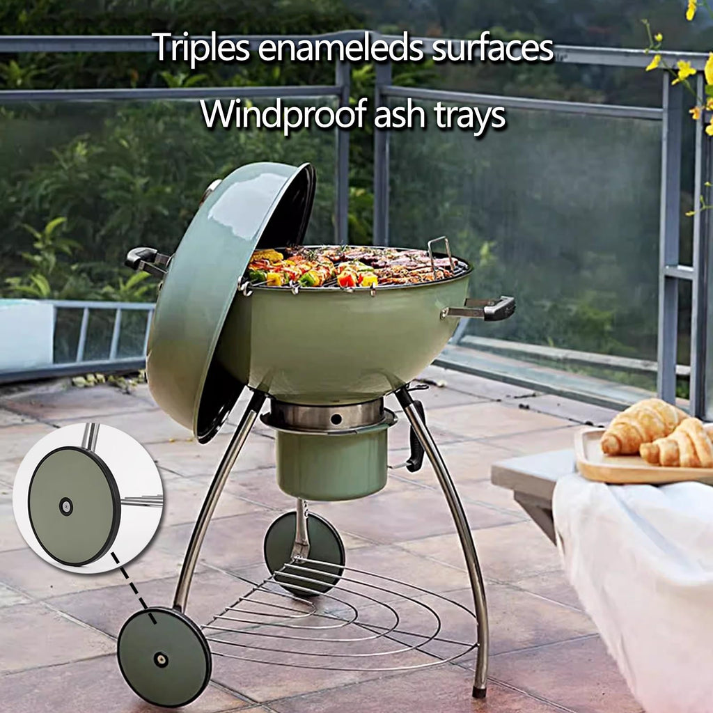 Portable Steel Wood-Burning Camp Stove with Wheels