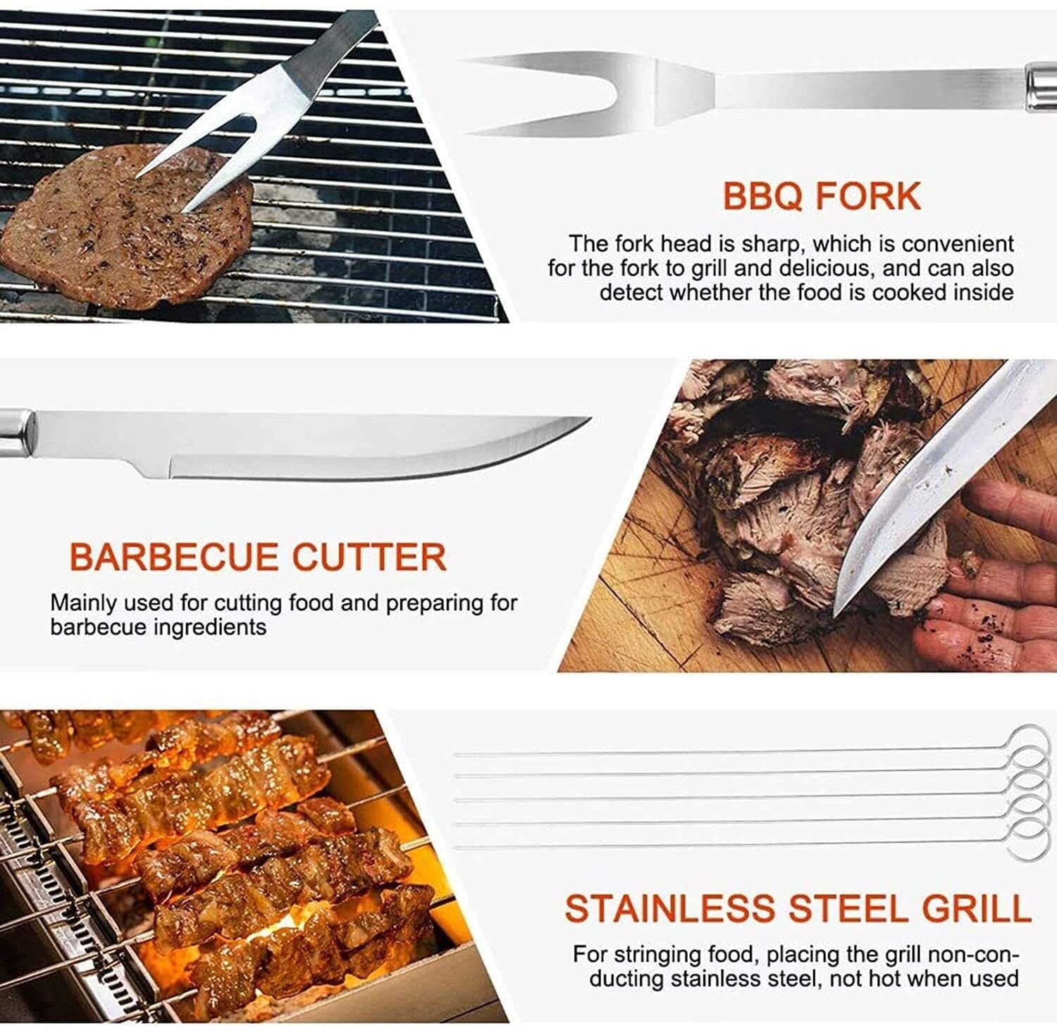 20-Piece Stainless Steel BBQ Grill Tool Set with Carry Bag
