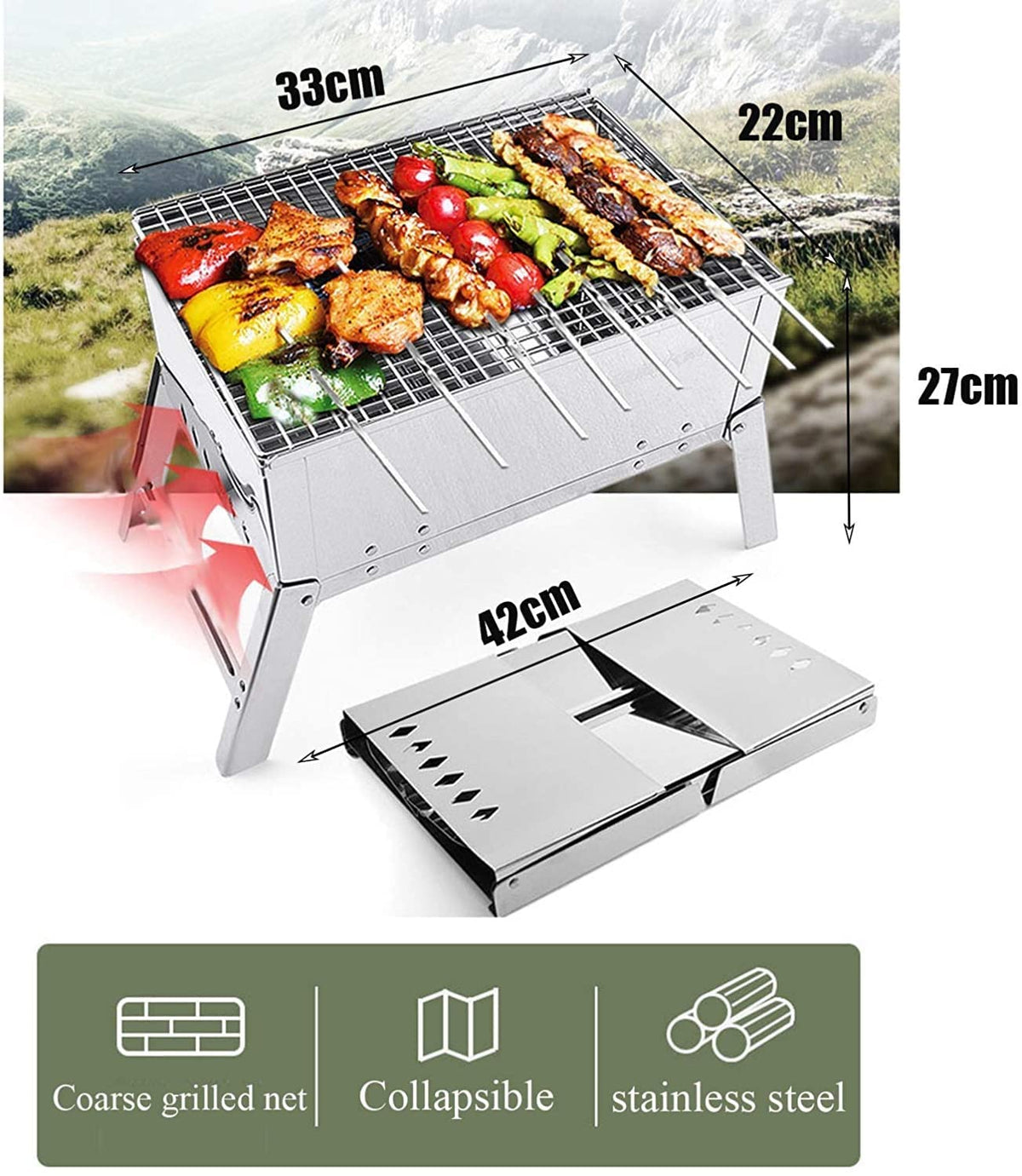 Heavy-Duty Stainless Steel BBQ Grill Tool Set with Storage Case