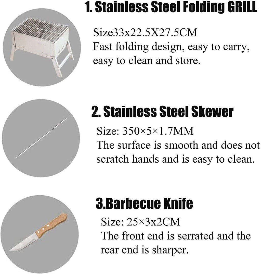 Heavy-Duty Stainless Steel BBQ Grill Tool Set with Storage Case