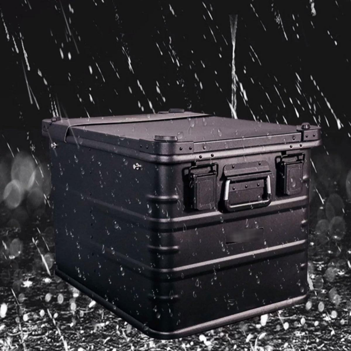 Waterproof Metal Camping Storage Box with Expandable Tabletop