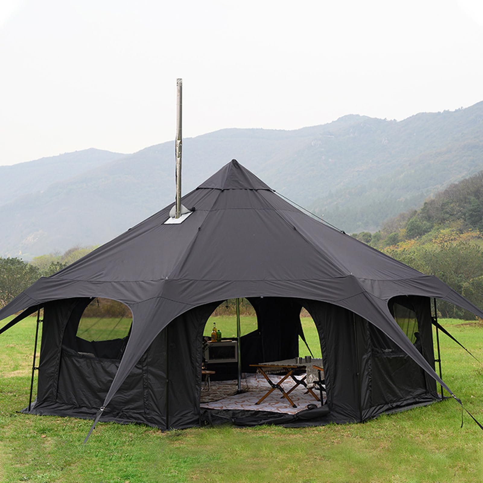 Large Cotton Teepee Glamping Tent for 8–10 People