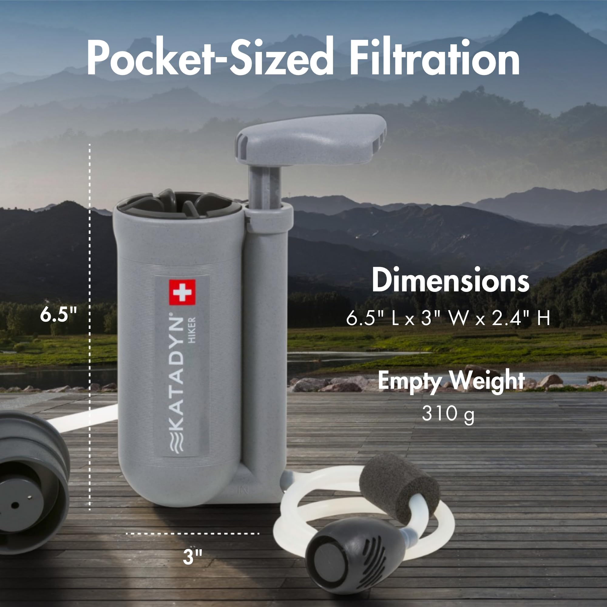 Katadyn Hiker Pump-Action Water Filter, 11 oz