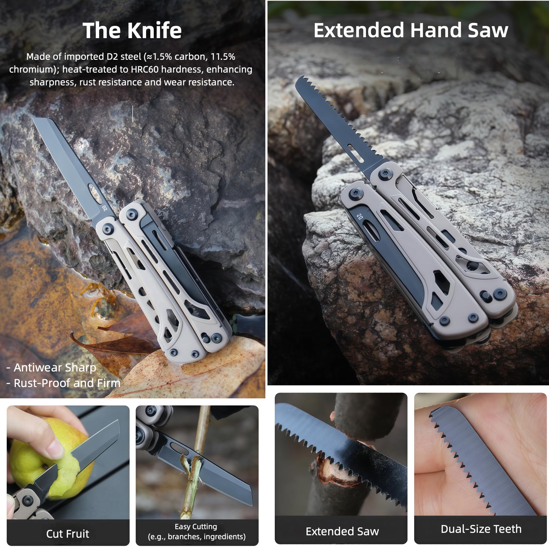 20-in-1 Lightweight Multi-Tool with Pliers & Safety Lock