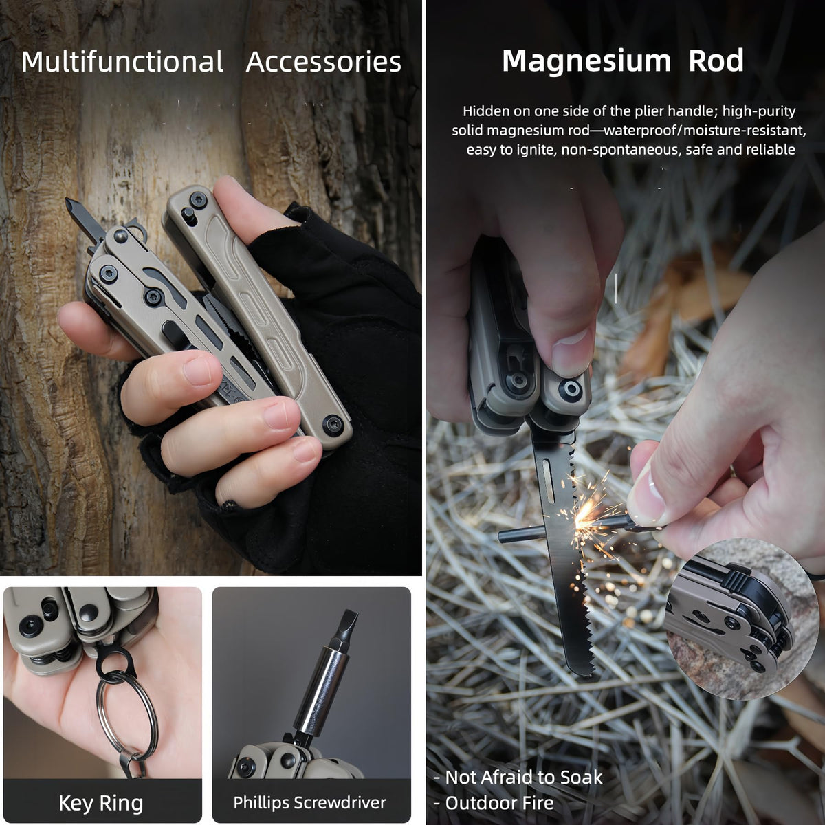 20-in-1 Lightweight Multi-Tool with Pliers & Safety Lock