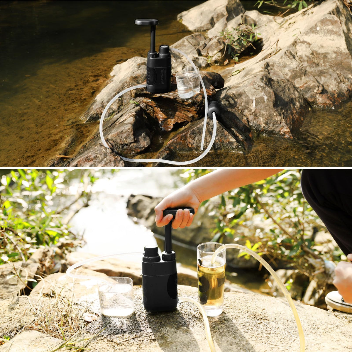 4-Stage Portable Water Filter Pump for Camping & Survival