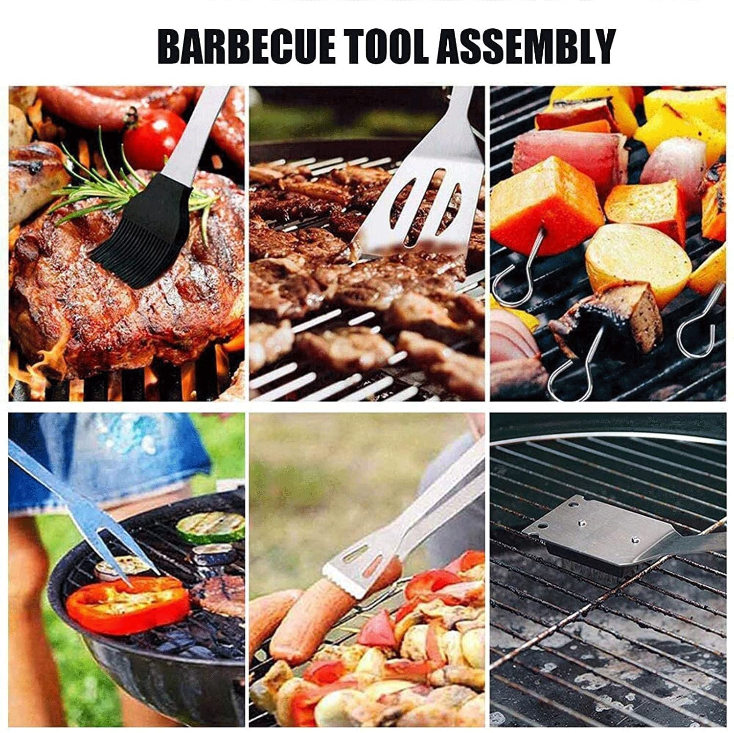 11-Piece Stainless Steel BBQ Grill Tool Set with Gloves & Carry Bag
