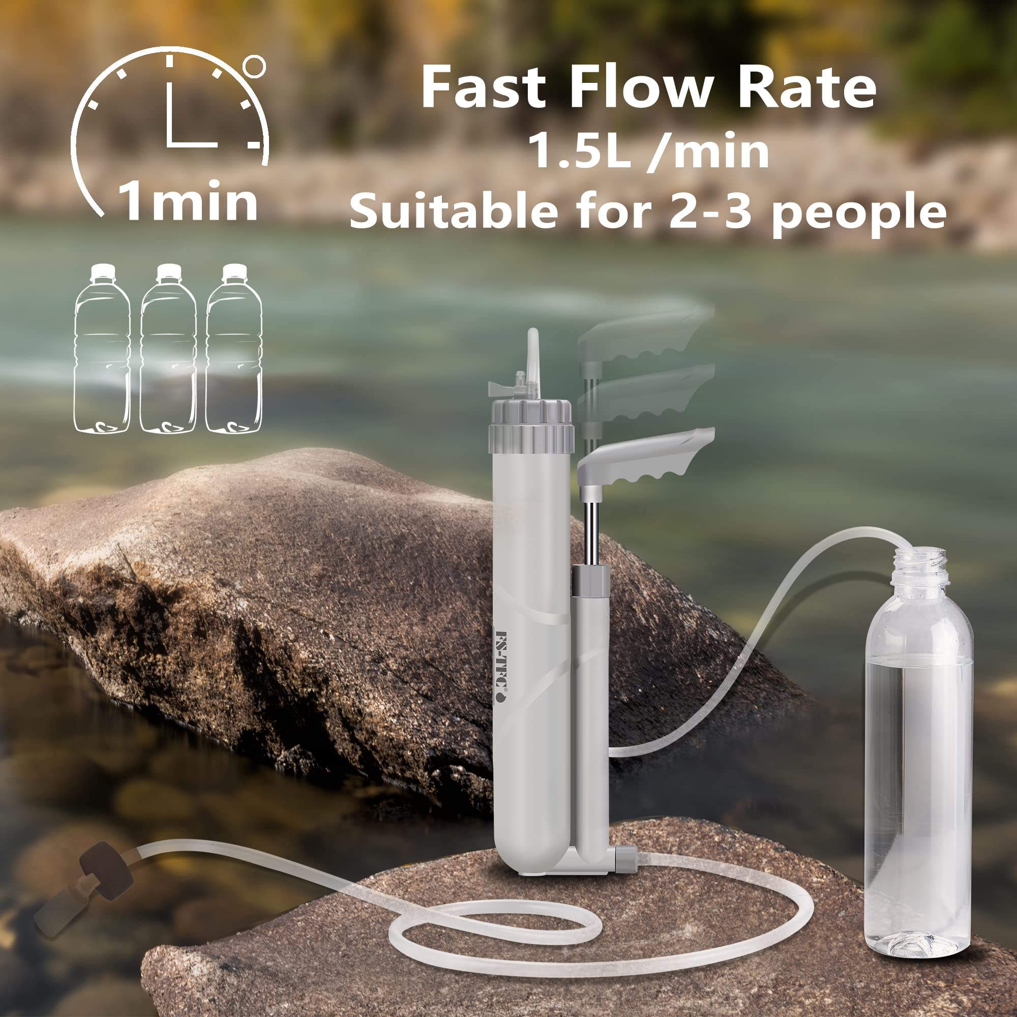 4-Stage Portable Water Filter for Camping & Hiking