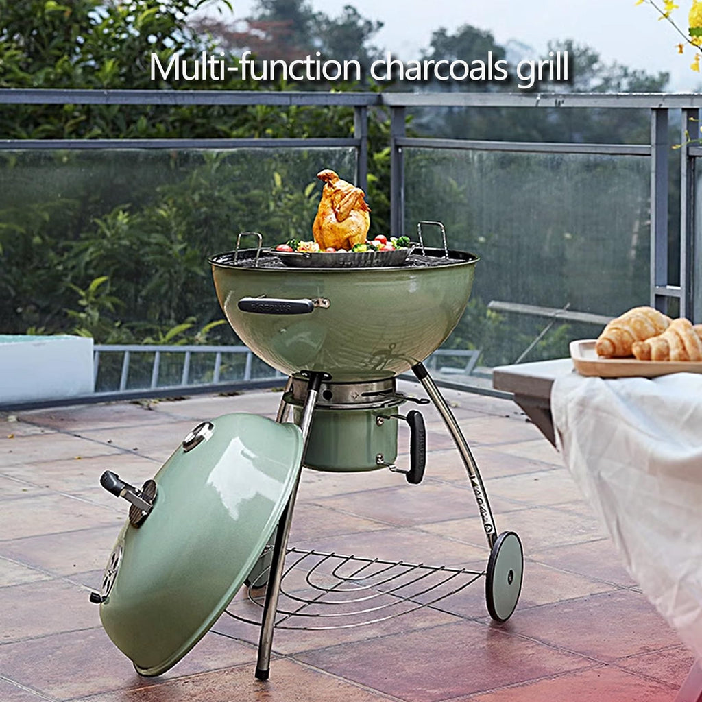 Portable Steel Wood-Burning Camp Stove with Wheels